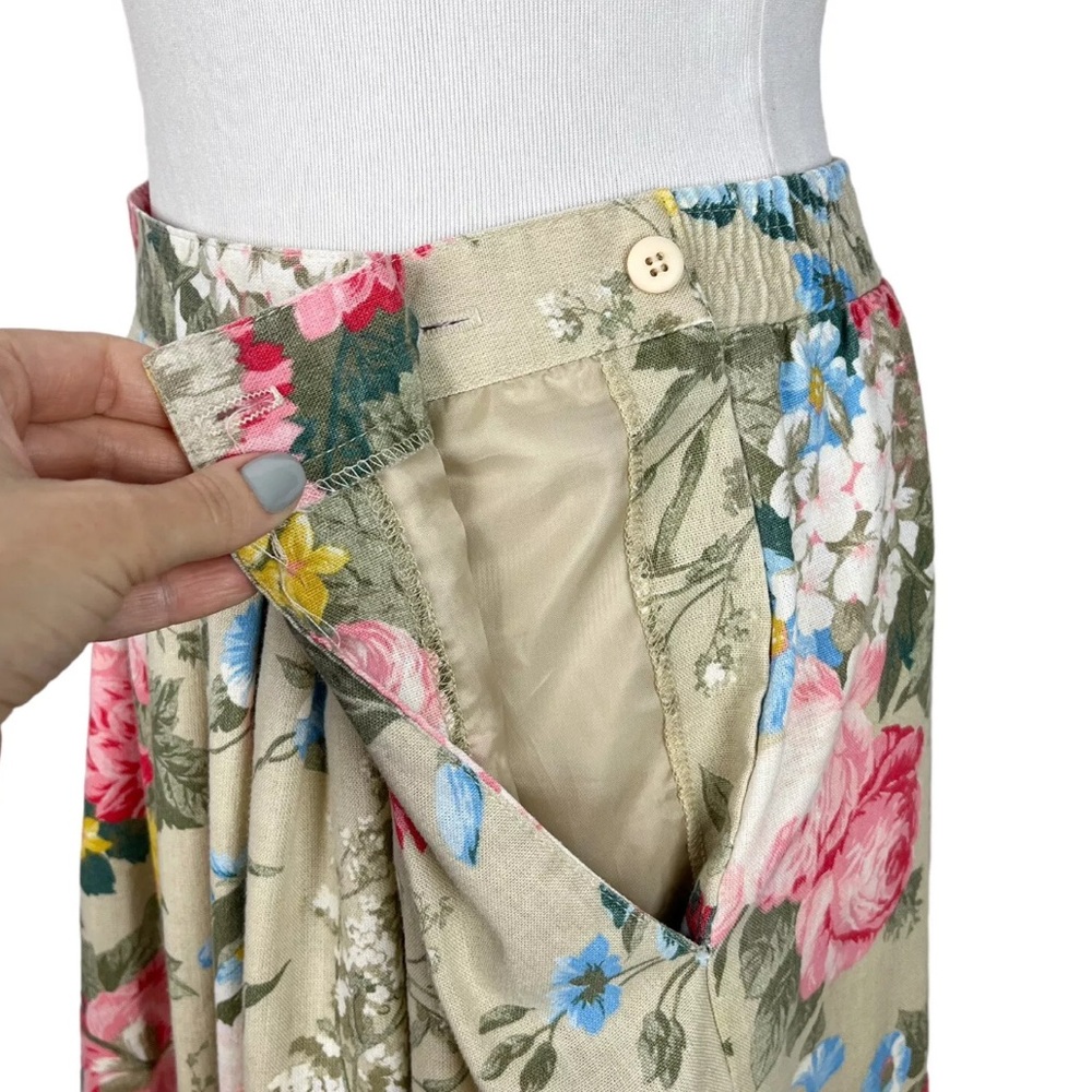 Vintage Floral Print Maxi Skirt Womens Medium 90s Y2K - Picture 9 of 13